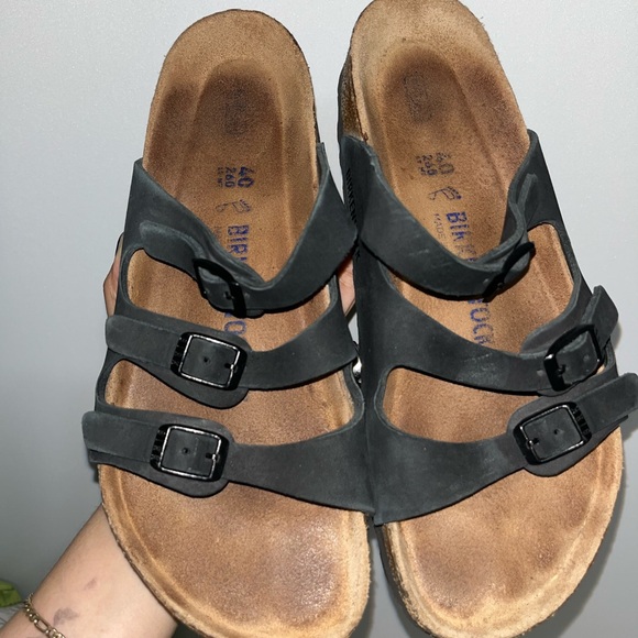 Birkenstock Florida Soft Footbed Sandals — Black - Picture 2 of 6